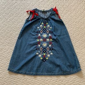 Chambray embroidered dress